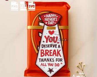 Father's Day KitKat Tie Tag – Printable Candy Bar Gift (Digital Download)