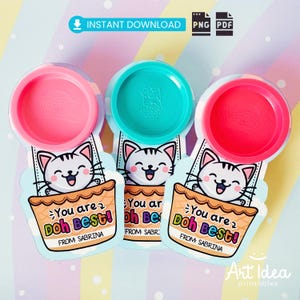 Tarjeta PlayDoh para niños / Día de San Valentín / Aula / Preescolar Día de San Valentín con Play-Doh / Descarga instantánea de Play Doh Regalo imprimible