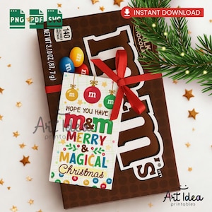 M&M Christmas Tag | Merry and Magical Printable (Digital Download)