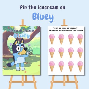 Pincha el helado, juego de cumpleaños, cumpleaños con temática azul, cumpleaños azul