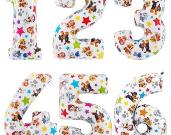 26" Paw Patrol Number Foil Balloon, Birthday Party Decor, Licensed