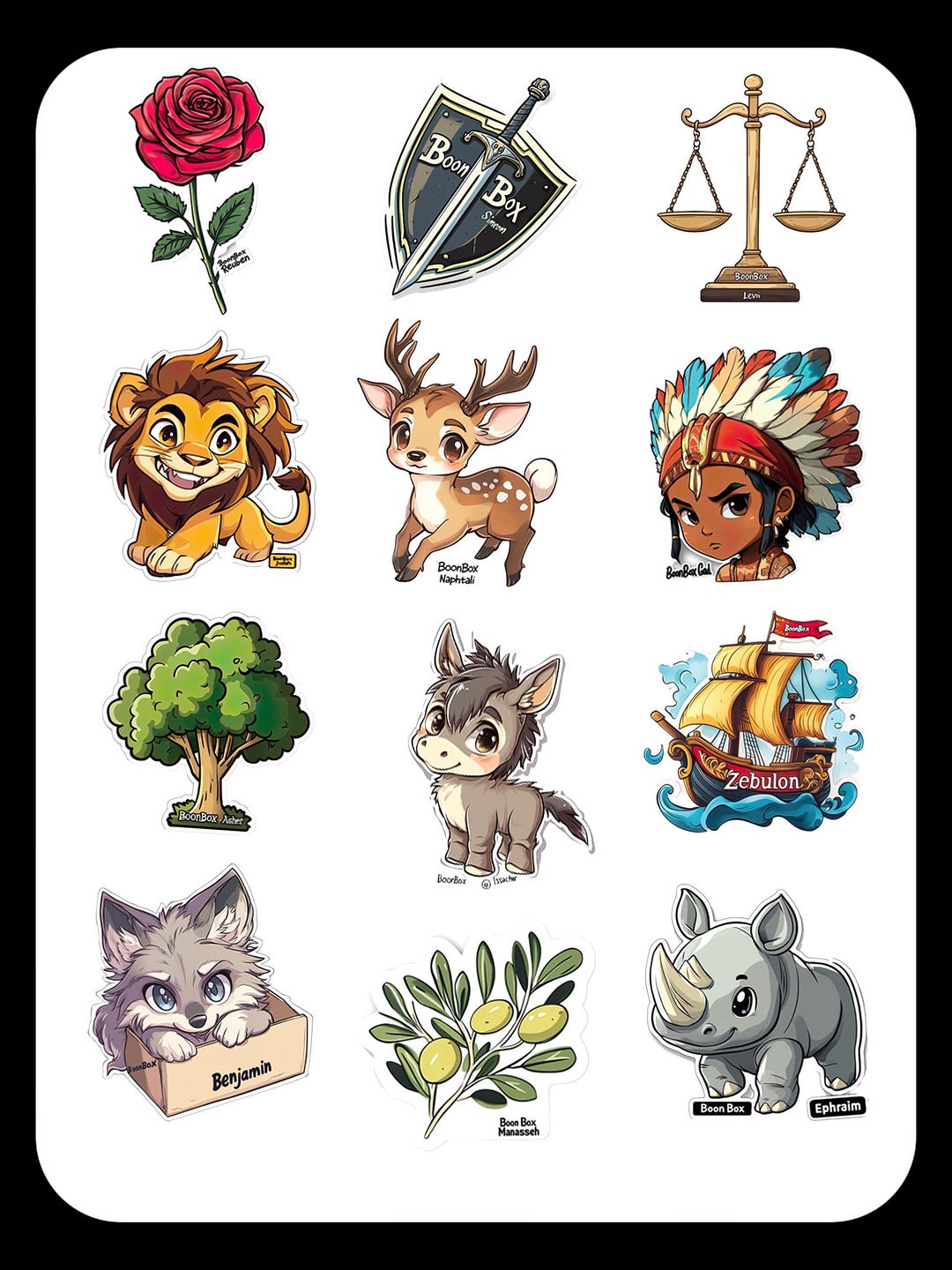 12 Tribes Sticker Sheet | Faith-based Vinyl Stickers - Etsy