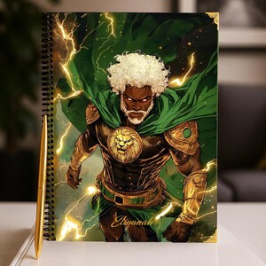 Personalized African Heritage Bible Journal | Black Biblical Art | Christian Gift for Men | Afrocentric Leather Notebook image 8