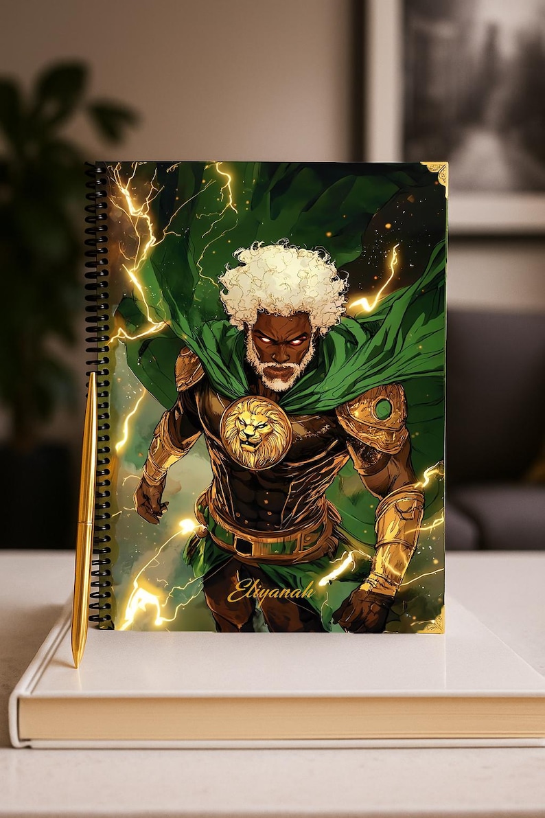 Personalized African Heritage Bible Journal | Black Biblical Art | Christian Gift for Men | Afrocentric Leather Notebook image 8