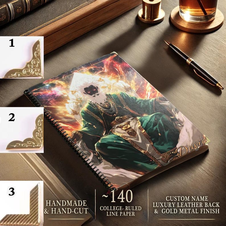 Personalized African Heritage Bible Journal | Black Biblical Art | Christian Gift for Men | Afrocentric Leather Notebook image 1