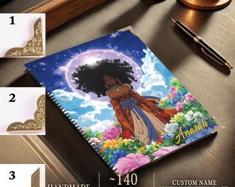 Personalized African Heritage Bible Journal | Black Women Biblical Art | Christian Gift | Afrocentric Leather