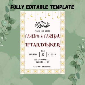 Cartões editáveis de Ramadan Mubarak, cartões de felicitações do Ramadã, cartão de felicitações islâmico, presentes fofos do Ramadã, decoração moderna do Ramadã, cartão de desejo do Eid