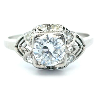Platinum Art Deco Diamond Engagement Ring