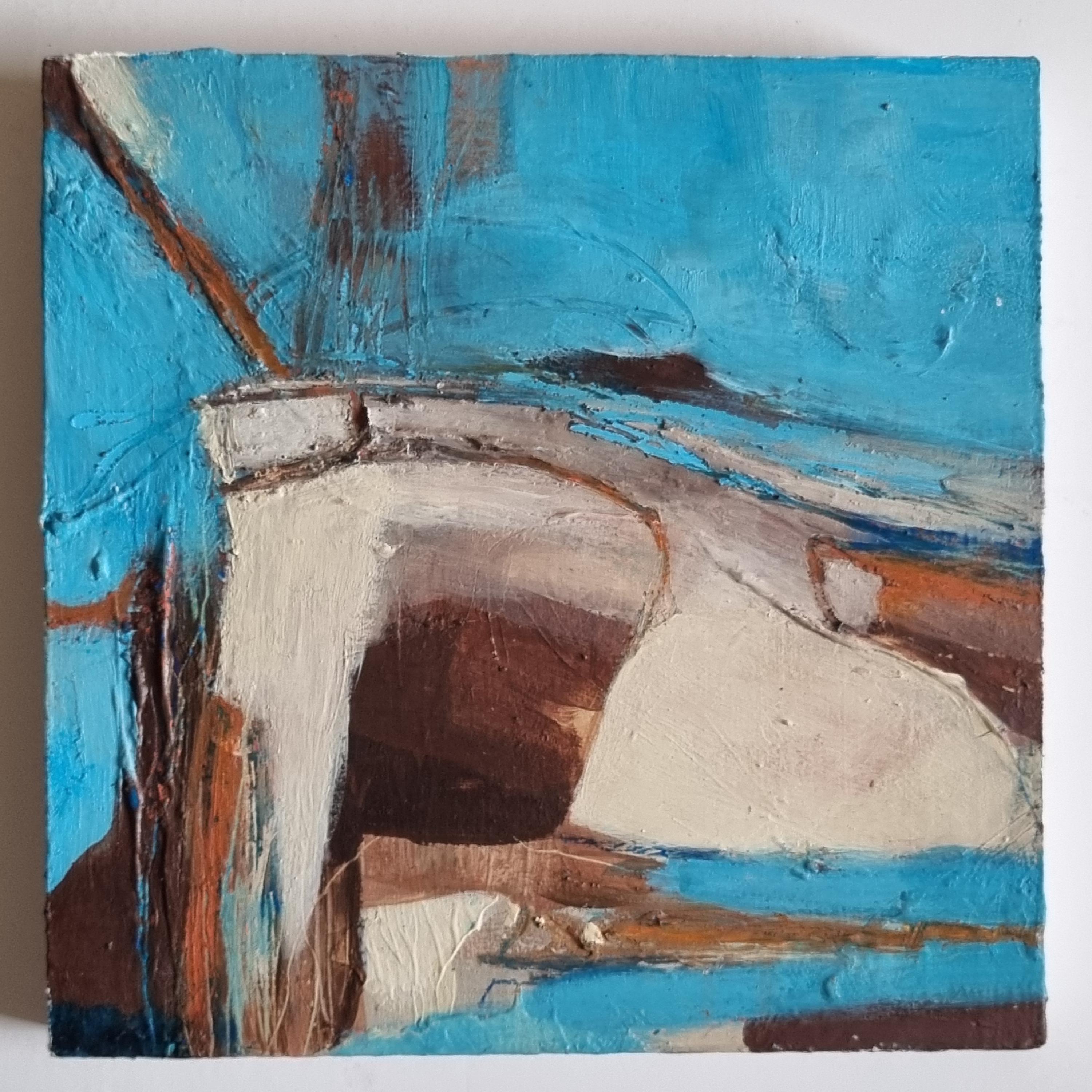 抽象画 アクリル絵具 木製パネル 抽象画：木製パネルにアクリル＆オイルパステル、15 cm x 15 cm - Etsy