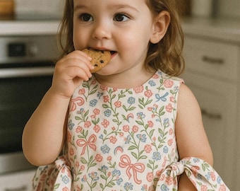 Handmade Floral Cotton Baby Bib Top: Soft-Lined Summer Vest