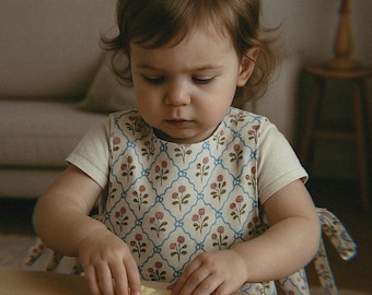 Floral Cotton Baby Bib Top: Handmade Summer Toddler Vest