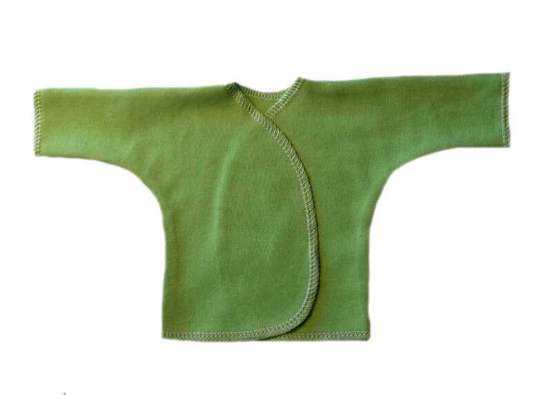 Newborn Babies t 0-3 Months 4 Sizes Micro Preemies Lime Green Unisex Baby Long Sleeve T-Shirt NICU Approved. Preemie Kimono Wrap Shirt