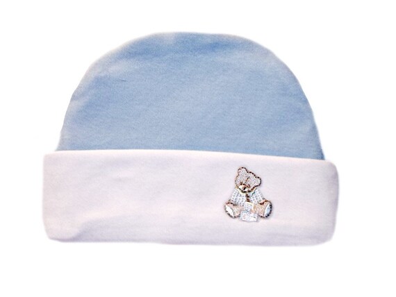 Baby boys light blue 100/% cotton hat new born newborn 0-3 months hats new hamper