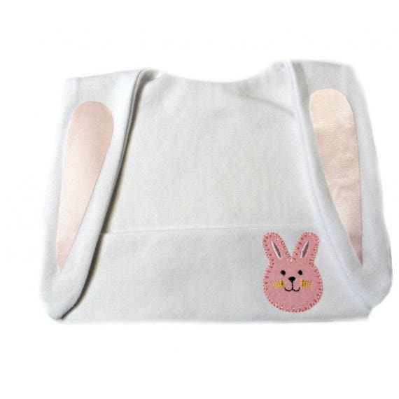 Baby Girl White Bunny Hat with Pink Ears 7 Preemie Newborn Toddler Sizes