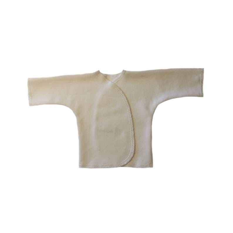 Ivory Unisex Baby Long Sleeve T-Shirt 4 Sizes for Micro Preemies NICU Approved. Preemie /& Newborn Babies Cute Kimono Wrap Shirt