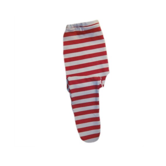 red and white striped baby socks