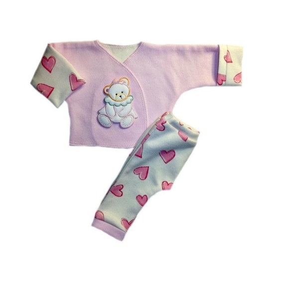 Baby Girl Dancing Ballerina and Bears Pink Pants 4 Preemie and Newborn Sizes
