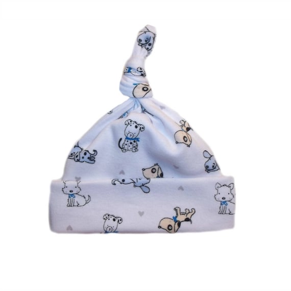 Baby Boys White Knotted Hat with Soccer Ball Toddler Sizes Newborn 7 Preemie