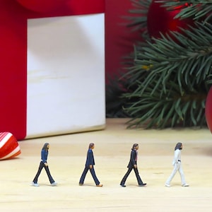 Mundo en miniatura, Gente en miniatura, Divertido, Fantasía, Los Beatles, Fab Four, Navidad, Festividades, Navidad de los Beatles, Abbey Road, Surrealista