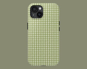 Green Gingham Phone Case | Cottagecore