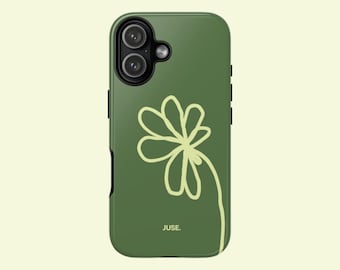 Khaki Green Floral Tough Phone Case | Indie