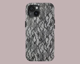 Elegant Black Lace Phone Case: Protective, Slim Design