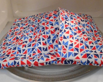 Red, White, and Blue, Microwave bag, cooking bag, sweet potato bag, bake potato bag, hostess gifts, RV supplies, washable, patriotic colors