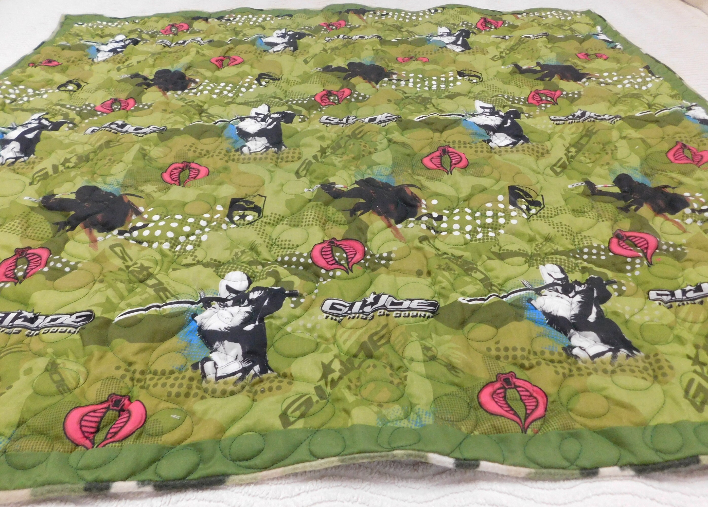 Vintage GI Joe 1980's Twin Bed Sheets Spread Bedspread
