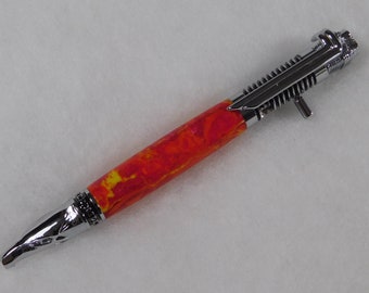 Beautifully Handcrafted Motorcycle Pen in Fiery Acrylic body in Chrome Hardware, Ride Hard, Live Free,gift for motorcyclist, custom pen, 438