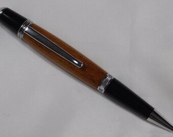 Handmade Sierra Pen made with African Mahogany in Chrome & Black Hardware, Handcrafted, custom made pen, unique ink pen, prestigious pen,464