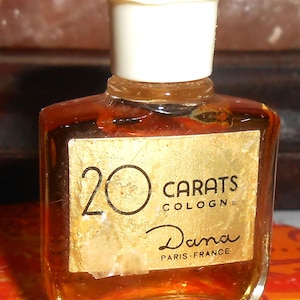RARE Classic 20 Carats by DANA .17oz Dab Cologne Miniature Vanity Collectible France Bottle 1950's Vintage