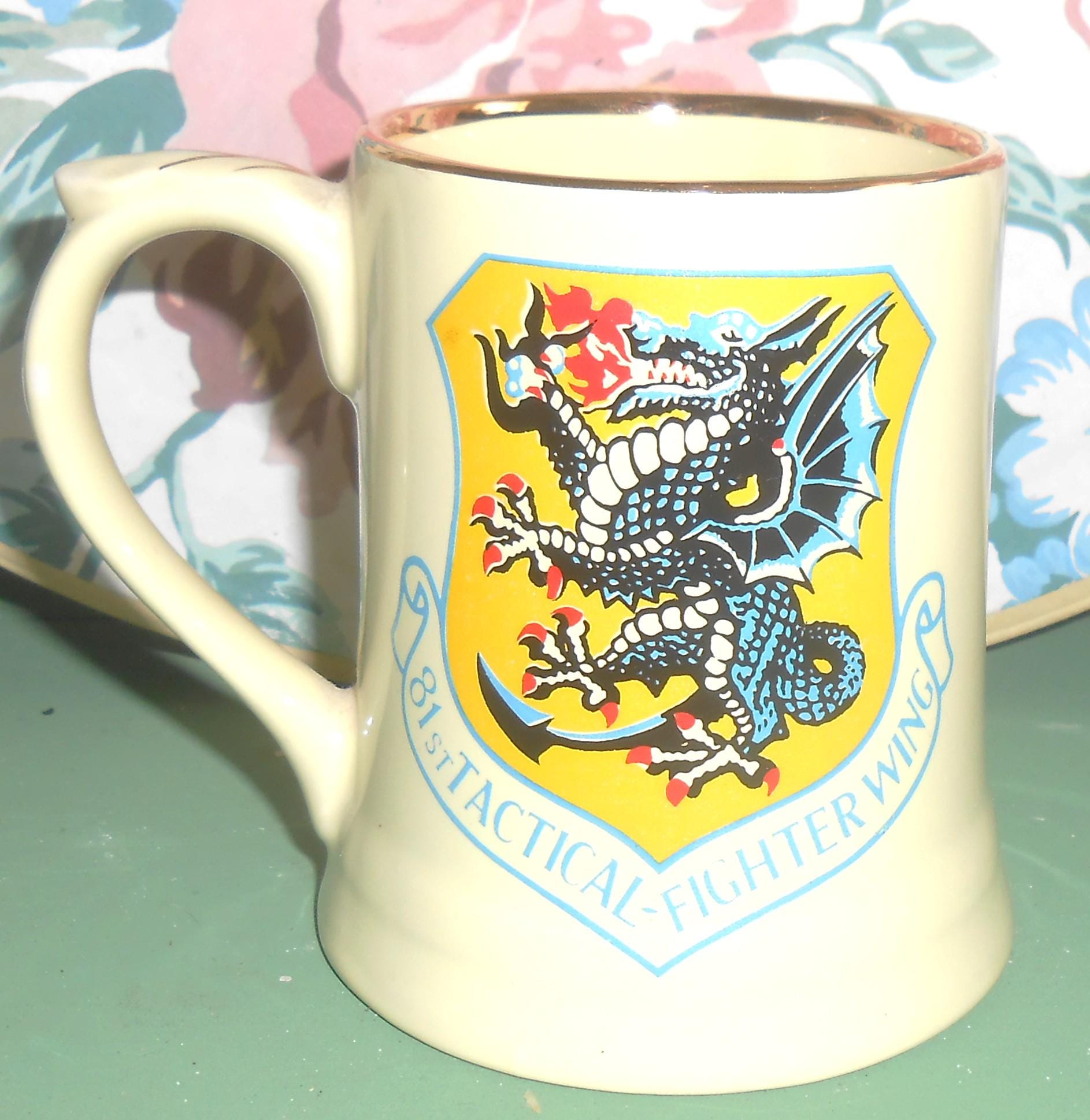 Royal Air Force Bentwaters Wade London 81st Tactical Fighter Wing Coffee Mug  Gold Trim Dragon Collectible Drinkware Mid Century Military Cup - Etsy
