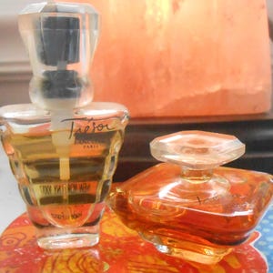 Vintage Original Tresor Miniature Perfume eau de Parfum Set of 2 Vanity Collectible .25oz Dab & .16oz Spray By Lancome