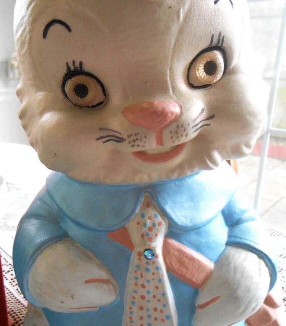 1976 Initials M.P. Alberta Mold Ceramic Easter Bunny Standing