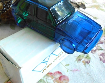 RARE AVON Volkswagon Rabbit Light Musk Cologne Original Box Colored Glass Collectible NOS