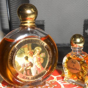 RARE Bal A Versailles by Jean Desprez for Women .5oz Eau de Toilette & .10oz True Perfume Round Bottles Set