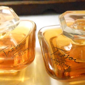 Vintage Original Tresor Miniature Perfume eau de Parfum Set of 2 Vanity Collectible .25oz Dab By Lancome