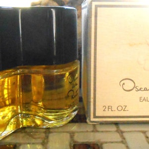 Perfume clásico raro de Oscar de la Renta con fórmula original EDT Splash de 2 oz, coleccionable, con tapa negra, de la década de 1970