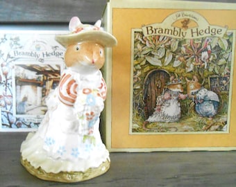 1982 Royal Doulton Brambly Hedge Poppy Eyebright Bride figurka myszy Jill Barklem z kolekcji upominkowej Brambly Hedge w pudełku