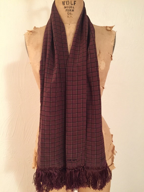 Mauved Russet with Black and Khaki Plaid Vintage … - image 1
