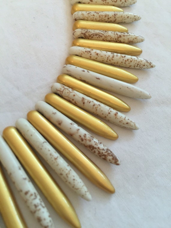 Gold Dipped and Splattered White Faux Sea Urchin … - image 2