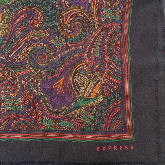Pastel Paisley on Taupe Open Weave Polyester MARK VII LTD Long Sleeve Blouse 12
