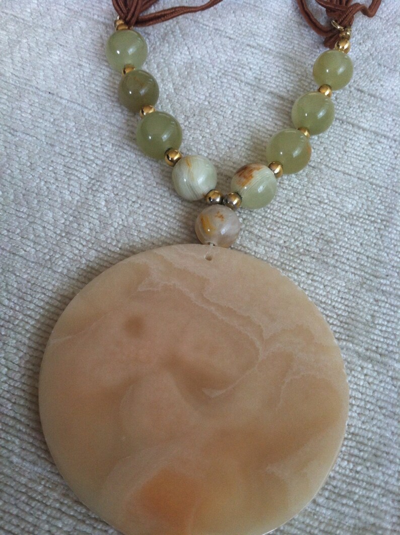 Carved Coral Pendant Vintage HOBE Necklace image 3