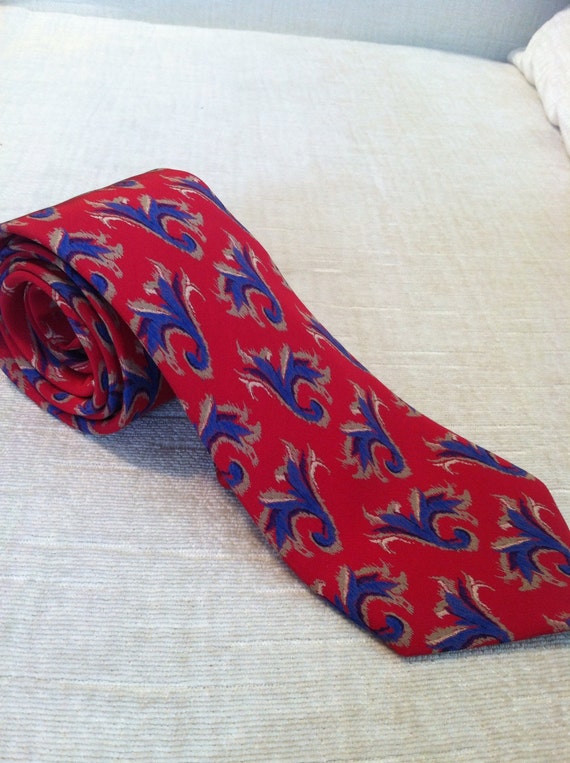 Vibrant Red and Blue Abstract Vintage VALENTINO Si