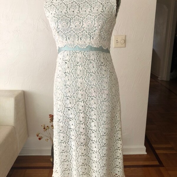 Lace Overlay Dress Etsy