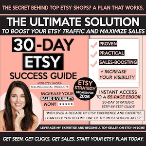 Sell On Etsy 2026, Etsy Best Seller Strategy Business Planner eBook, How To Sell on Etsy Success Guide for Digital Products, 30Day Etsy Plan image 1