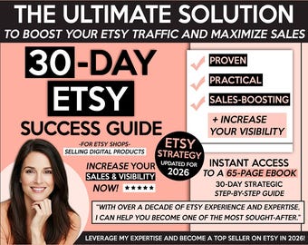 Sell On Etsy 2026, Etsy Best Seller Strategy Business Planner eBook, How To Sell on Etsy Success Guide for Digital Products, 30Day Etsy Plan