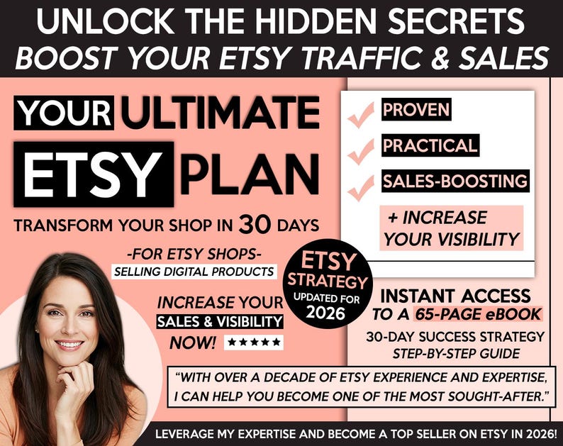 Sell On Etsy 2026, Etsy Best Seller Strategy Business Planner eBook, How To Sell on Etsy Success Guide for Digital Products, 30Day Etsy Plan image 2