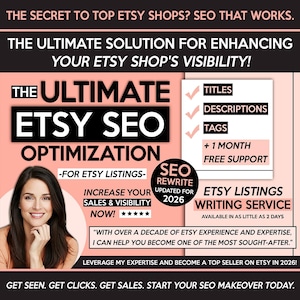 Etsy SEO 2026 - Etsy SEO Help, Custom Listing, Tags And Keywords Research Optimization, Etsy Marketing Service, Etsy SEO Guide, Sell On Etsy