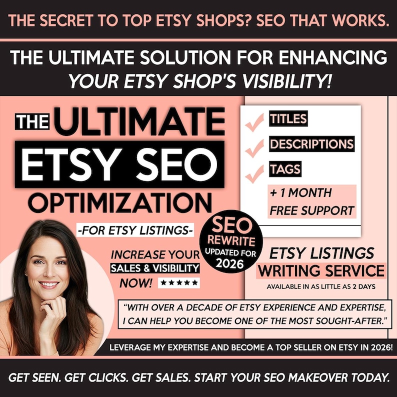 Etsy SEO 2026 - Etsy SEO Help, Custom Listing, Tags And Keywords Research Optimization, Etsy Marketing Service, Etsy SEO Guide, Sell On Etsy image 1